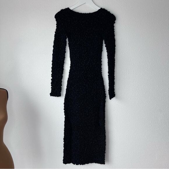 Mara Hoffman Amy Square-Neck Midi Smocked Bodycon Dress Black NWT size XXS - Picture 4 of 8